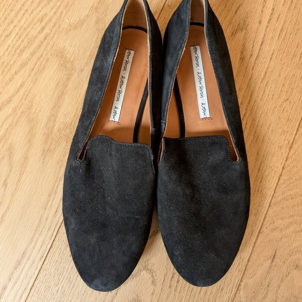 & Other Stories Black Suede Loafers Almond Toe
